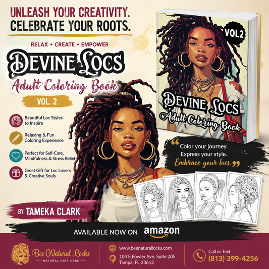 Relax, Create &amp; Celebrate Natural Beauty with Devine Locs Adult Coloring Book – Volume 2