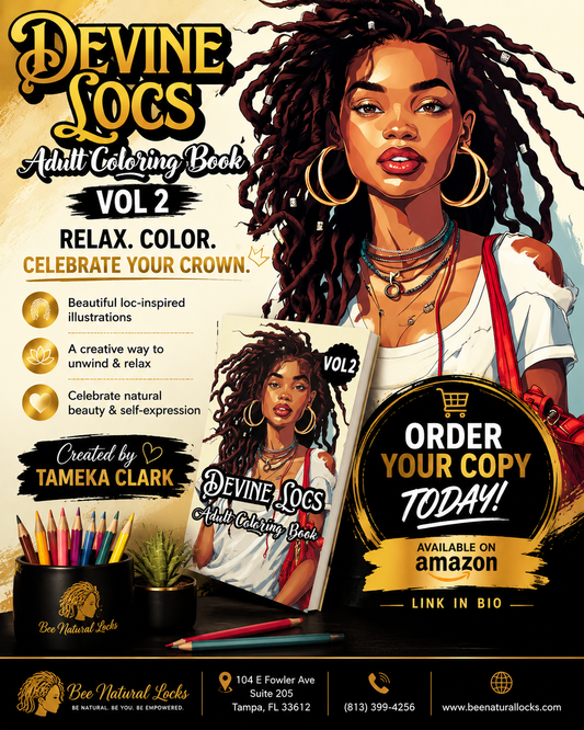 Discover Creativity and Self-Care with Devine Locs Adult Coloring Book – Vol. 2