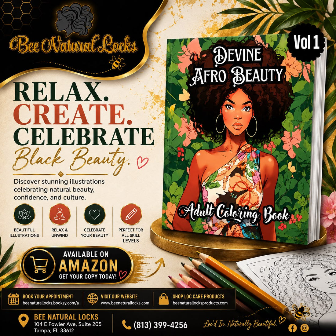 Devine Afro Beauty – Adult Coloring Book Vol. 1: Celebrate Creativity, Culture, and Confidence