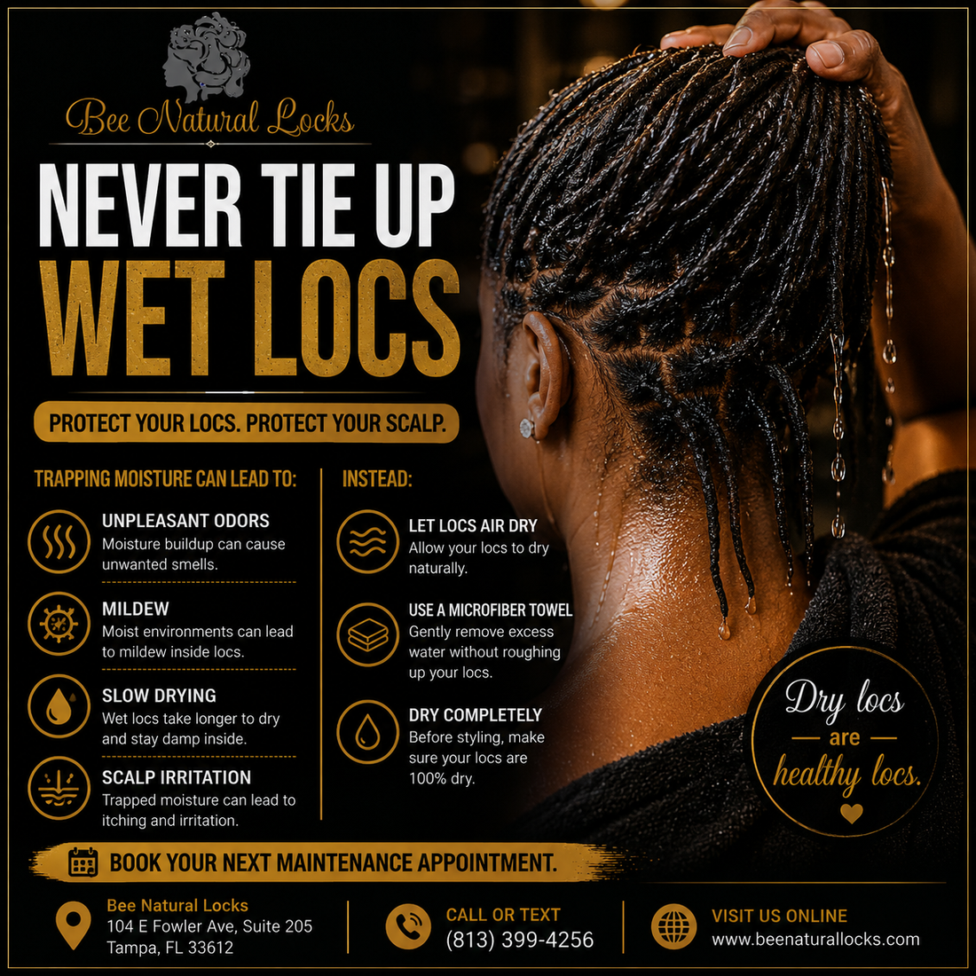 Never Tie Up Wet Locs: Why Drying Your Locs Properly Matters