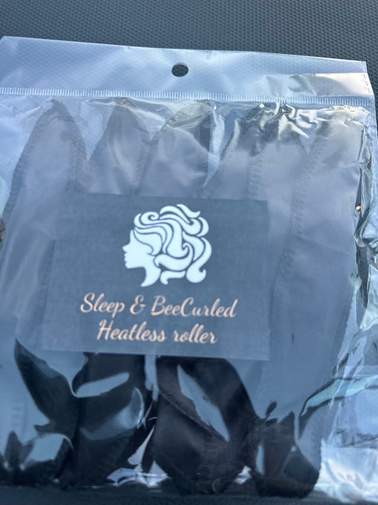 Sleep & BeeCurled Heatless Roller - 6-Pack for Effortless Curls | Satin Heatless Curling Rod Set