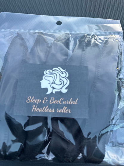 Sleep & BeeCurled Heatless Roller - 6-Pack for Effortless Curls | Satin Heatless Curling Rod Set